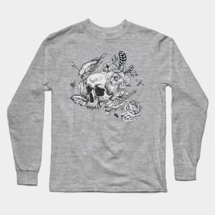 Bird and Skulls Long Sleeve T-Shirt